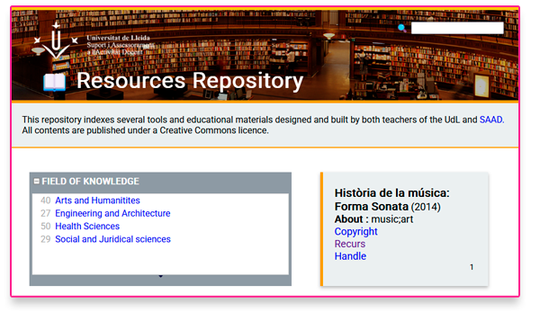Web del repositori de recursos